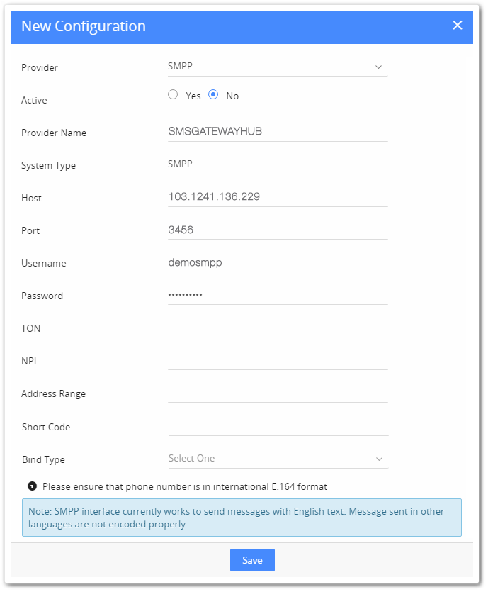 SMSGATEWAYHUB vTiger CRM SMPP